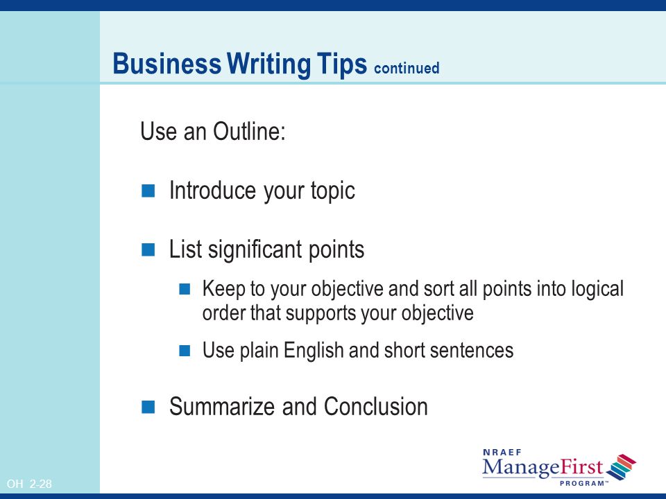 business writing english tips for new learner